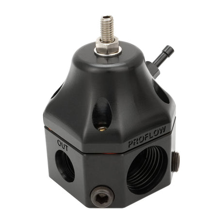 Proflow Fuel Pressure Regulator, Carburettor Bypass, 4-13 PSI, 4-Port, 900 HP, Billet Aluminium, Universal - PFEFS13204 PFEFS13204