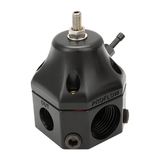 Proflow Fuel Pressure Regulator, Carburettor Bypass, 4-13 PSI, 4-Port, 900 HP, Billet Aluminium, Universal - PFEFS13204 PFEFS13204