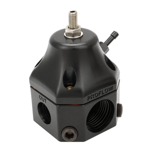 Proflow Fuel Pressure Regulator, Carburettor Bypass, 4-13 PSI, 4-Port, 900 HP, Billet Aluminium, Universal - PFEFS13204 PFEFS13204