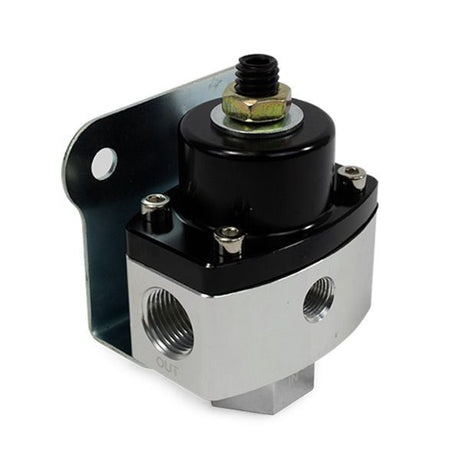 Proflow Fuel Pressure Regulator, Carby, Economy Billet, Black/Silver -3/8in. NPT, 2 Port Adjustable 5-12 PSI - PFEFS13207 PFEFS13207