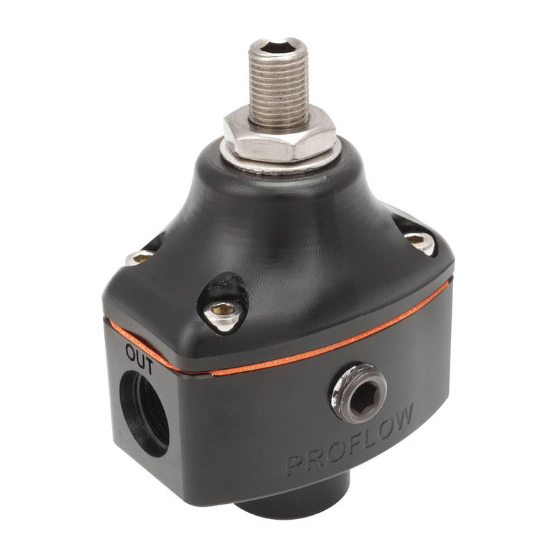 Proflow Fuel Pressure Regulator, Carburettor Series II, 3-10 PSI, 2-Port, -06AN, Billet Aluminium, Universal - PFEFS13220 PFEFS13220