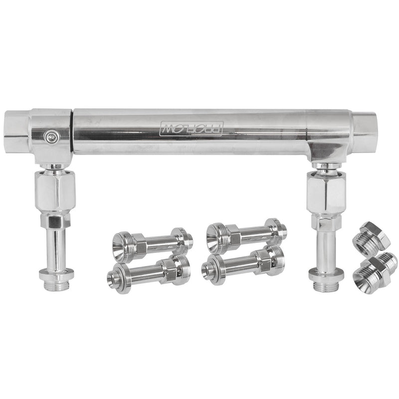 Proflow Fuel Log, Billet Aluminium, Polished, Adjustable, -10 AN Inlet, 7/8-20 in. Outlets, Holley 4150, 4500 - PFEFS14201S PFEFS14201S