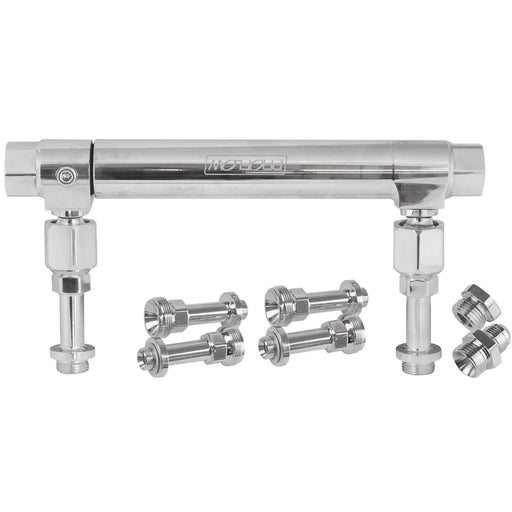 Proflow Fuel Log, Billet Aluminium, Polished, Adjustable, -10 AN Inlet, 7/8-20 in. Outlets, Holley 4150, 4500 - PFEFS14201S PFEFS14201S