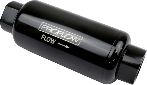 Proflow Fuel Filter, Inline Mount, Billet Aluminium, Black Anodised, 40 Microns, 183mm length -12 AN Inlet/Outlet, Each - PFEFS302B PFEFS302B