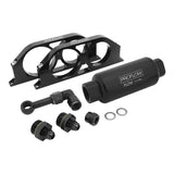 Proflow Fuel Pump Cradle Bracket Kit, Billet, With Fuel Filter, AN10 & AN6 Adaptors, Black - PFEFS305B PFEFS305B