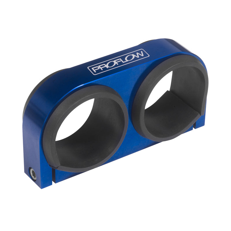 Proflow Dual Fuel Pump Bracket, Billet Aluminium, Bosch/ 044 Style Pumps, Blue Anodised - PFEFS5076BL PFEFS5076BL