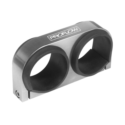 Proflow Dual Fuel Pump Bracket, Billet Aluminium, Bosch/ 044 Style Pumps, Silver Anodised - PFEFS5076P PFEFS5076P