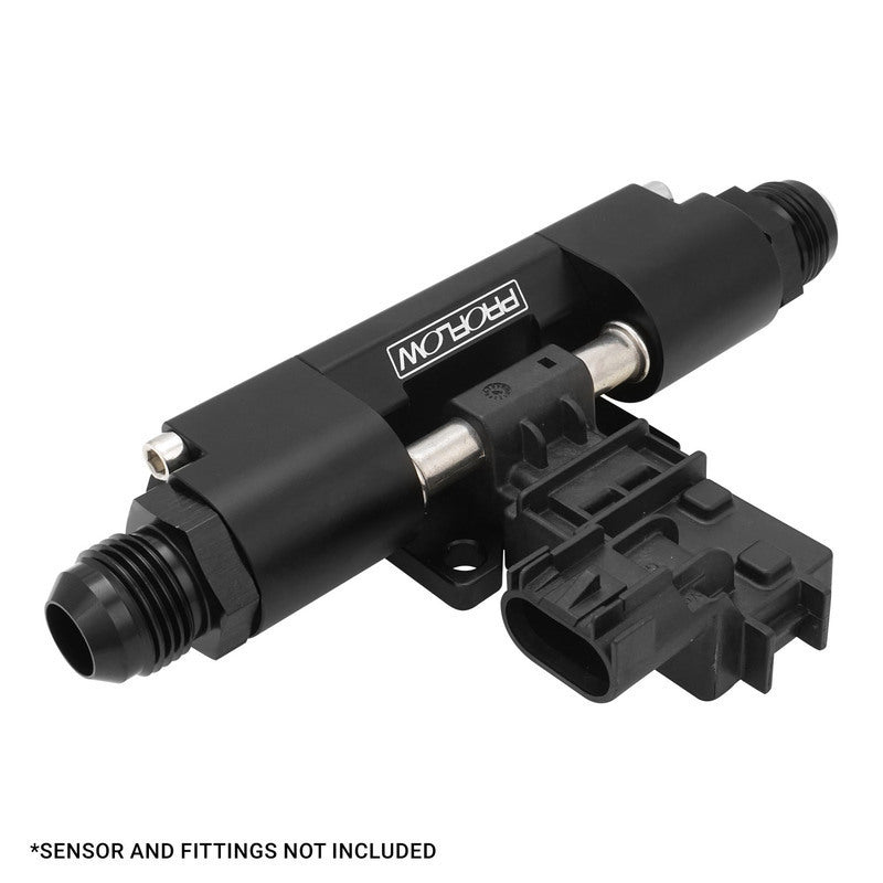 Proflow E85 Flex Fuel Sensor Adapter, Dual Channel, -10AN ORB, Billet Aluminium, Black - PFEFS650-10
