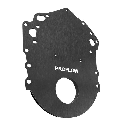 Proflow Billet Timing Cover, 1-Piece, For Ford Cleveland, 302/351C, Billet Aluminium, Black Anodised, Each - PFEFTCCBK PFEFTCCBK