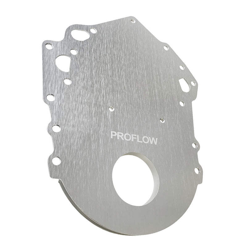 Proflow Billet Timing Cover, 1-Piece, For Ford Cleveland, 302/351C, Billet Aluminium, Silver Anodised, Each - PFEFTCCS PFEFTCCS