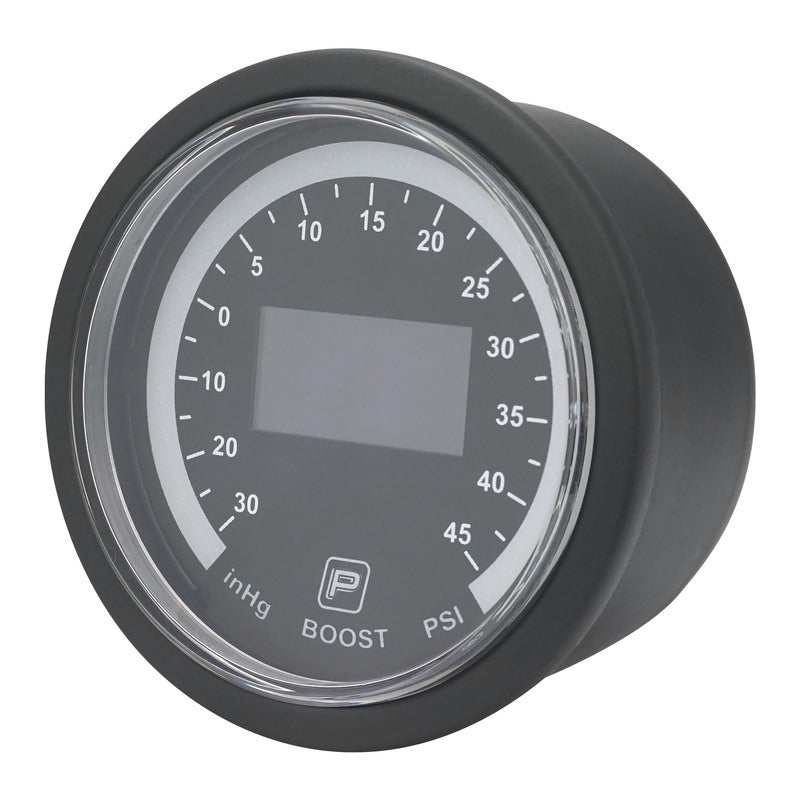 Proflow Pro Series Digital, Electrical Boost/Vacuum Gauge, 52mm, -14.5-45 PSI, w/Sensor, LED Backlight - PFEGA-1001