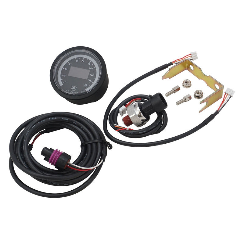 Proflow Pro Series Digital, Electrical Oil Pressure Gauge, 52mm, 0-150 PSI, w/Sensor, LED Backlight - PFEGA-1002