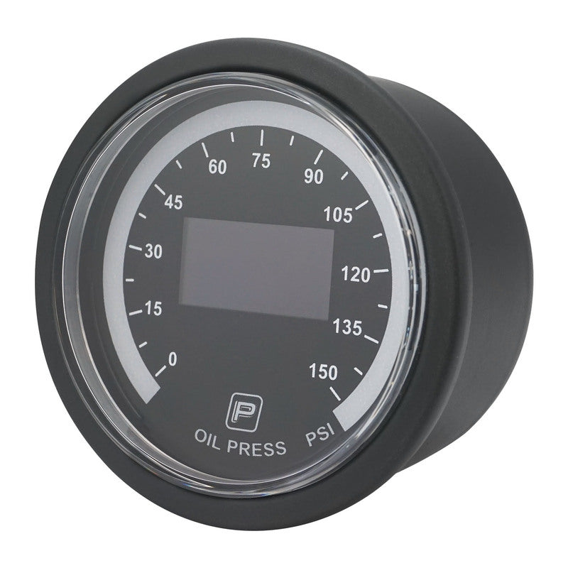 Proflow Pro Series Digital, Electrical Oil Pressure Gauge, 52mm, 0-150 PSI, w/Sensor, LED Backlight - PFEGA-1002