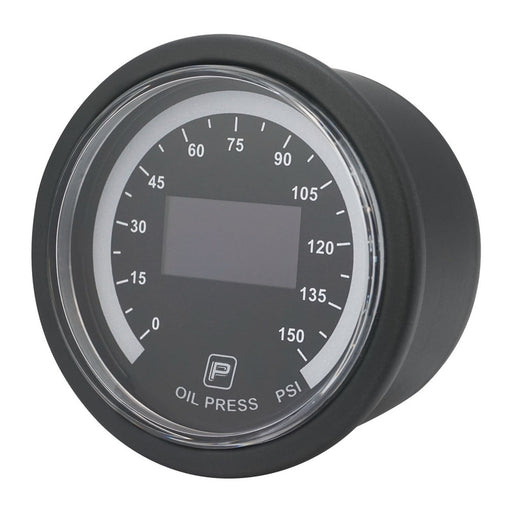 Proflow Pro Series Digital, Electrical Oil Pressure Gauge, 52mm, 0-150 PSI, w/Sensor, LED Backlight - PFEGA-1002