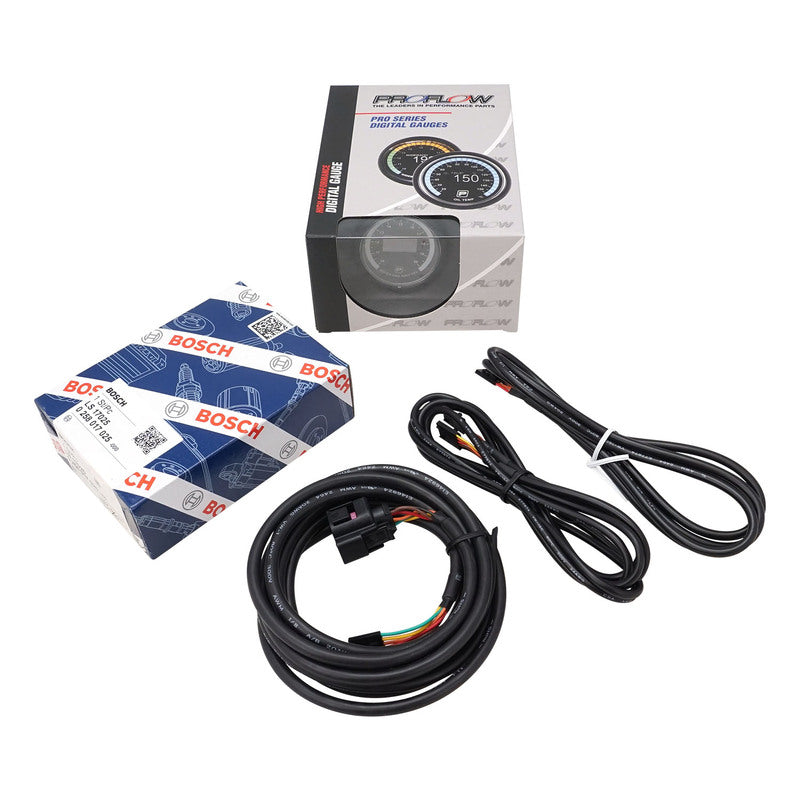 Proflow Pro Series Digital, Electrical Wideband Air / Fuel Ratio Gauge, 52mm, W/Bosch LSU 4.9 Sensor, LED Backlight - PFEGA-1005