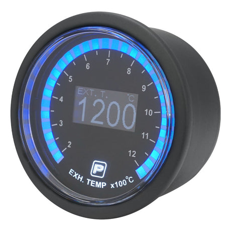Proflow Pro Series Digital, Electrical Exhaust Gas Temperature Gauge, 52mm, 200-1200 C, w/Sensor, LED Backlight - PFEGA-1006 PFEGA-1006