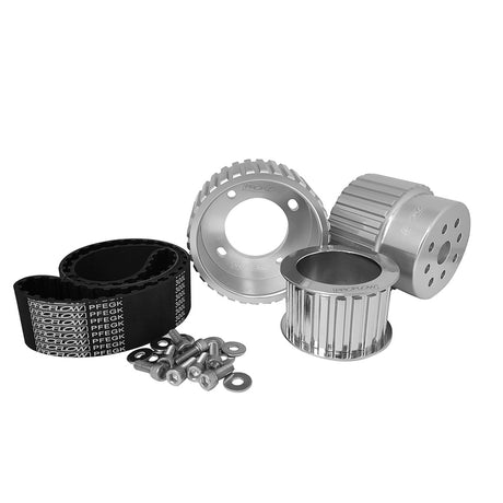 Proflow Gilmer Belt Drive Kit, For Mazda Rotary 13A, 13B, 12A, Billet Aluminium, Silver Anodised - PFEGK80260 PFEGK80260