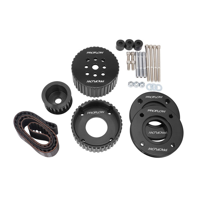 Proflow Gilmer Belt Drive Kit, For Holden V8 EFI 5.0L VN-VS Commodore, Billet Aluminium, Black Anodised - PFEGK80270BK PFEGK80270BK