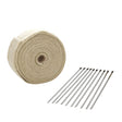 Proflow Exhaust Wrap, Fiberglass Composite, 650 Degrees Celsius, 1 in × 15 ft Roll, Light Tan, 10 Locking Tie Kit - PFEHS-111015LT PFEHS-111015LT