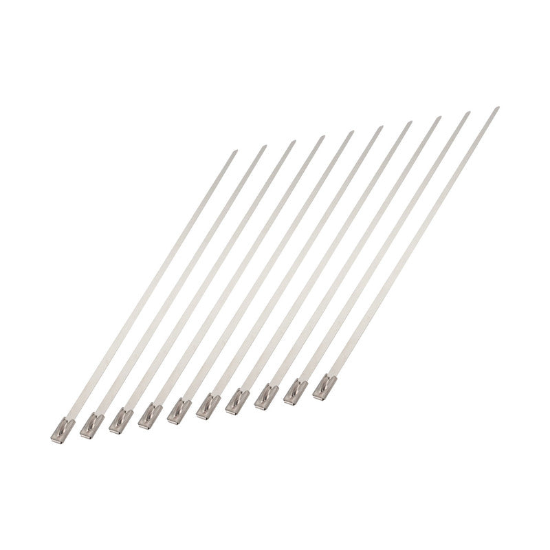 Proflow Exhaust Wrap Fasteners, Locking Tie Stainless Steel 10 Pack, 4.6mm × 350mm - PFEHS-19046350 PFEHS-19046350