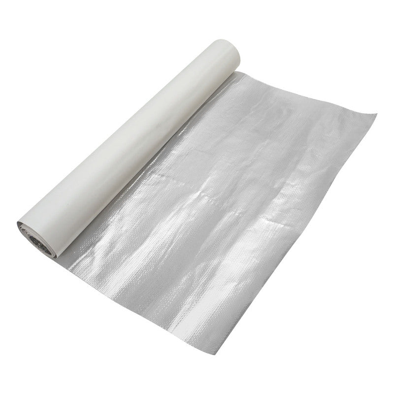 Proflow Heat Barrier, Aluminized Reflective Fibreglass Foil, 450 Degrees Celsius, Adhesive Backing, 450mm x 450mm, 0.2mm Thick Mat - PFEHS-361818 PFEHS-361818