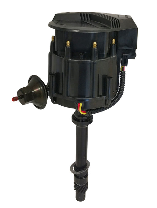 Proflow Distributor, Billet Black, HEI Ready-to-Run Black, Vacuum Advance, SB & BB For Chevrolet with 50, 000 V Coil In Cap - PFEID210R PFEID210R