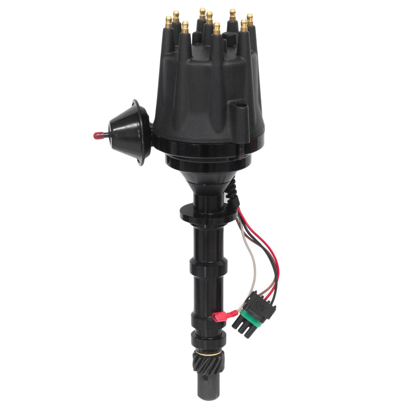Proflow Distributor, Billet Aluminium, Black Cap, HEI Ready-to-Run Black, Vacuum Advance, SB & BB For Chevrolet V8 - PFEID220R PFEID220R