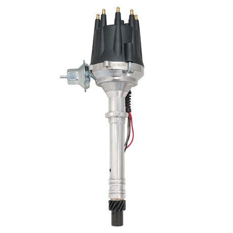 Proflow Distributor, Billet Aluminium, Black Cap, HEI Ready-to-Run Black, Vacuum Advance, SB & BB For Chevrolet V8 - PFEID220R PFEID220R