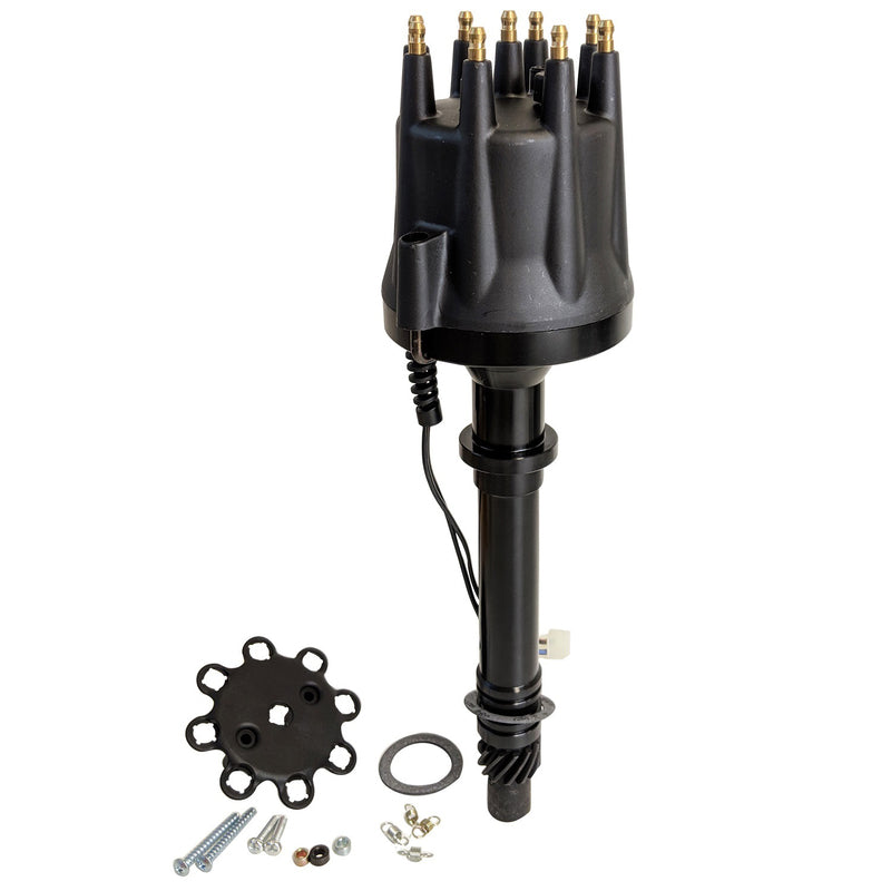 Proflow Distributor, SB & BB For Chevrolet V8, Pro Series Magnetic Pickup, Mechanical Advance, Black Cap, Each - PFEID240M PFEID240M