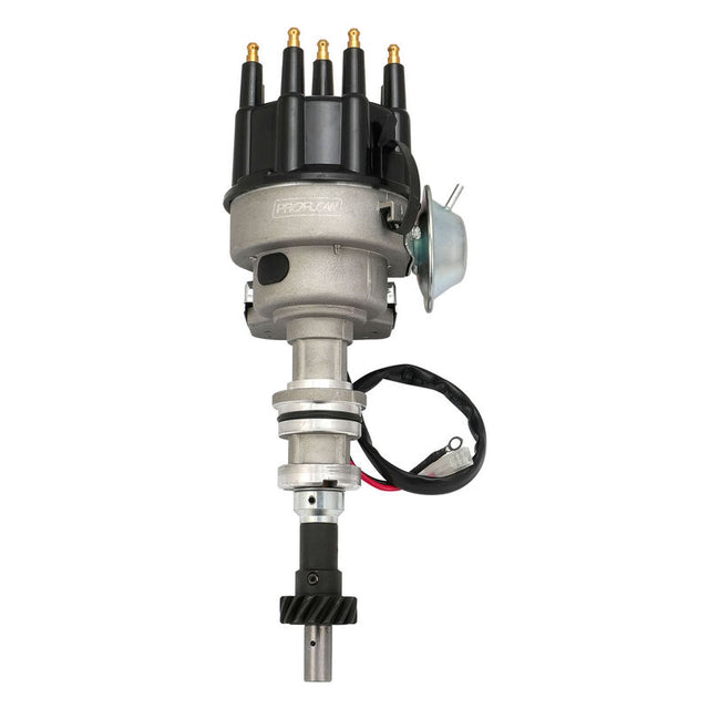 Proflow Distributor, HEI Street Series, Vacuum Advance, Bosch Style Black Cap, For Ford 302 351 Cleveland Early Large Shaft - PFEID310E PFEID310E