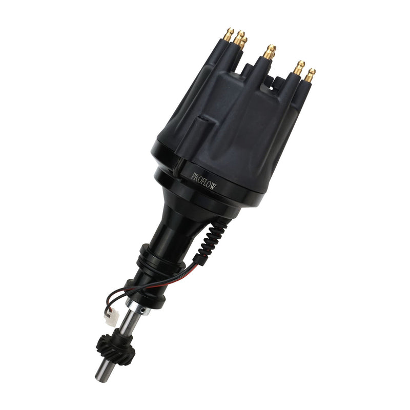 Proflow Distributor, SB Ford 302, 351 Cleveland Pro Series Magnetic Pickup, Mechanical Advance, Black Cap, Early Large Shaft - PFEID340M