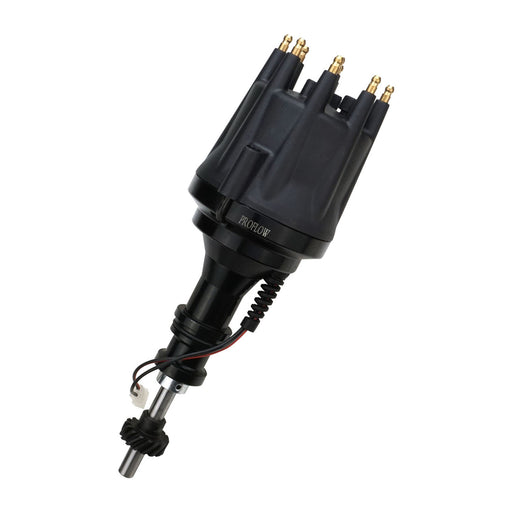Proflow Distributor, SB Ford 302, 351 Cleveland Pro Series Magnetic Pickup, Mechanical Advance, Black Cap, Early Large Shaft - PFEID340M
