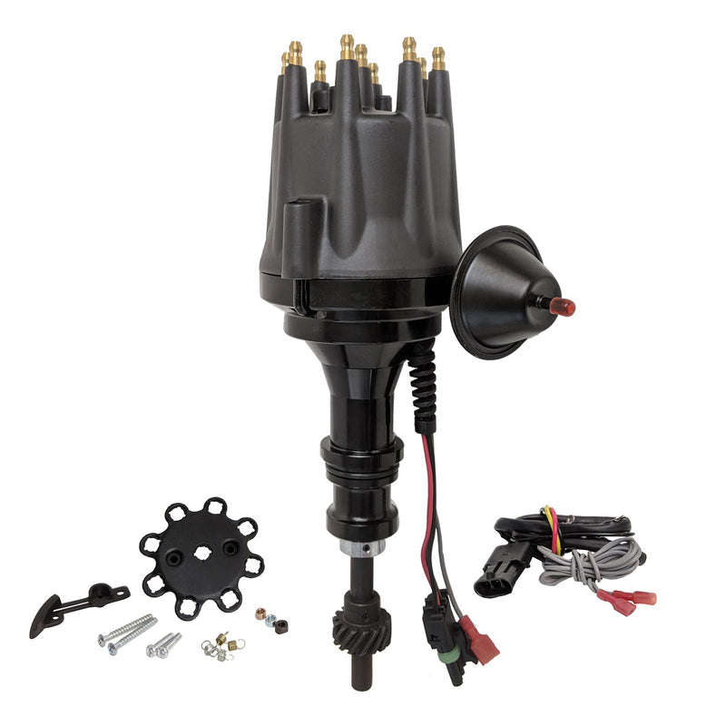 Proflow Distributor, Billet Black, HEI Ready-to-Run, Vacuum Advance, For Ford 289, 302 Windsor - PFEID410R PFEID410R