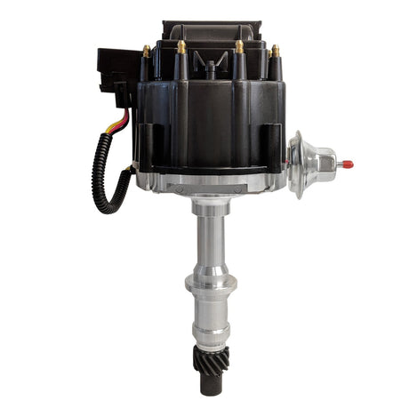 Proflow Distributor, HEI Street Series, Vacuum Advance, Black Cap For Pontiac 400, 455 V8, Coil In Cap 50000V - PFEID620 PFEID620