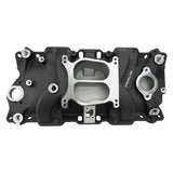 Proflow Intake Manifold, AirDual , Aluminium, Black Square/Spread Bore, For Chevrolet, Small Block - PFEM2101-BK