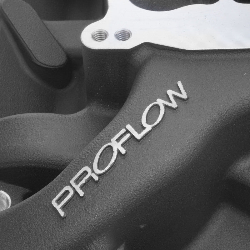 Proflow Intake Manifold, AirDual, Aluminium, Black Square/Spread Bore, For Holden, Commodore V8, 253, 308, Each - PFEM2194-BK