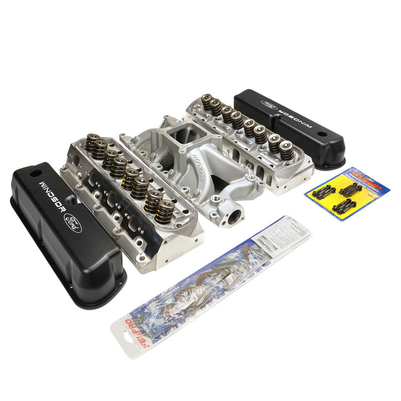 Proflow Cylinder Head SuperMax 210 & Intake Kit, Manifold, Max Jr, Single Plane, Aluminium, Natural, Square Bore, SB For Ford, 289, 302W - PFEM2921-HEADS PFEM2921-HEADS