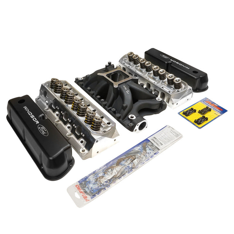 Proflow Cylinder Head SuperMax 205 & Intake Kit, Manifold, Max Jr, Single Plane, Aluminium, Black, Square Bore, SB For Ford, 351W - PFEM2981-BK-HEADS PFEM2981-BK-HEADS