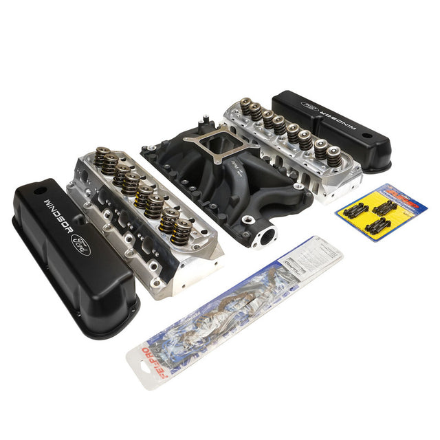 Proflow Cylinder Head SuperMax 205 & Intake Kit, Manifold, Max Jr, Single Plane, Aluminium, Black, Square Bore, SB For Ford, 351W - PFEM2981-BK-HEADS PFEM2981-BK-HEADS