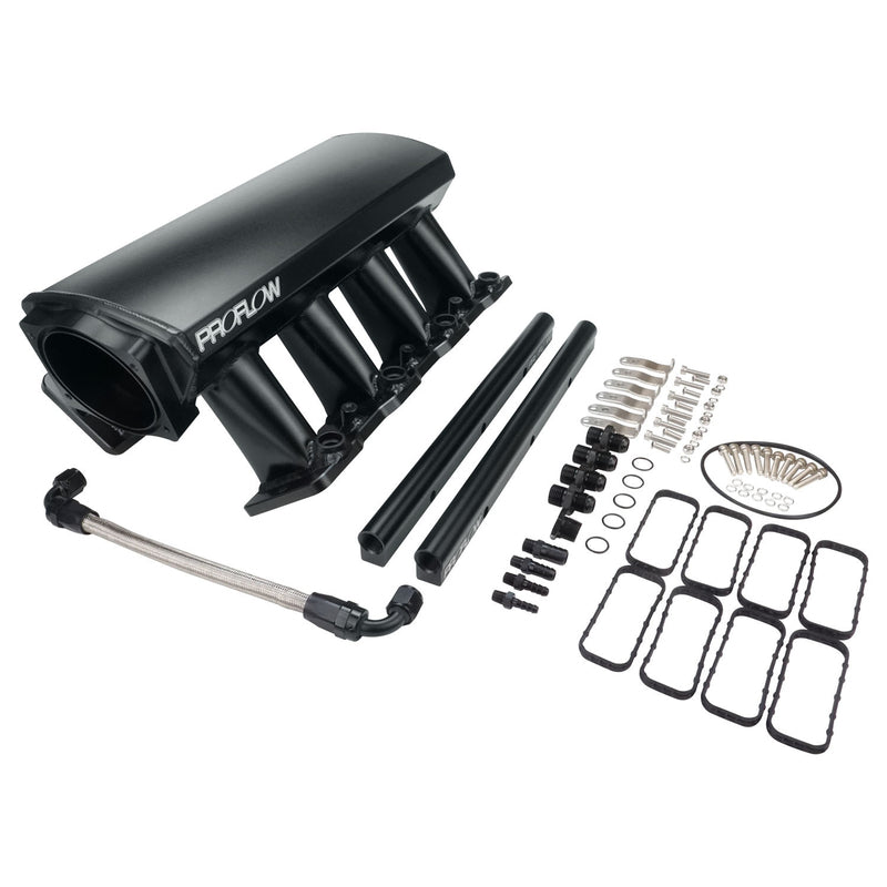 Proflow SuperMax EFI Intake Manifold Kit, For Holden Commodore LS1/LS2, Fabricated Black, w/Fuel Rails, 102mm Bore - PFEM63232 PFEM63232