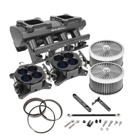 Proflow SuperMax Intake Manifold Kit, Tunnel Ram, For Holden Commodore LS1/LS2, EFI 4150, Fabricated Silver, kit - PFEM63238-KIT-S PFEM63238-KIT-S