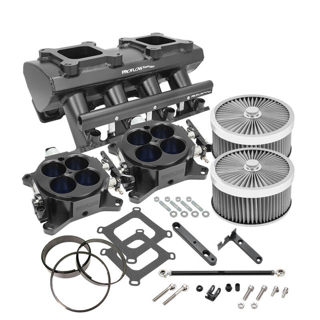 Proflow SuperMax Intake Manifold Kit, Tunnel Ram, For Holden Commodore LS3/L92, EFI 4150, Fabricated Silver, Kit - PFEM63248-KIT-S PFEM63248-KIT-S