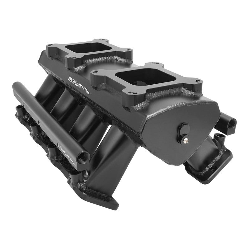 Proflow SuperMax Intake Manifold, Tunnel Ram, For Holden Commodore LS3/L92, EFI 4150, Fabricated Black, W/Fuel Rails - PFEM63248