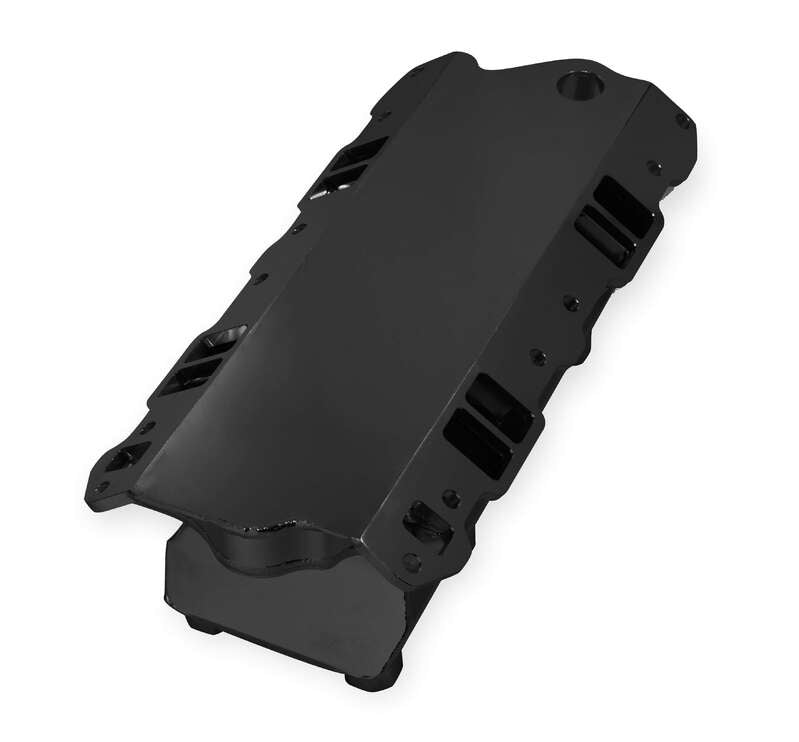 Proflow SuperMax Intake Manifold, Tunnel Ram, For SB Chevrolet, Fabricated Black, Dual Quad Carburetted - PFEM64241
