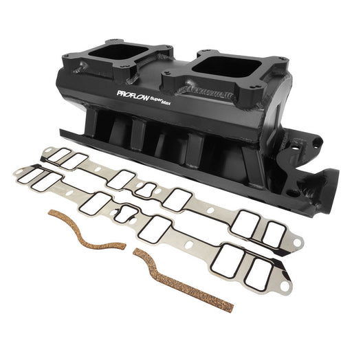 Proflow SuperMax Intake Manifold, Tunnel Ram, Fabricated Black, Dual Carburetted, SB Ford 289-302W - PFEM64242