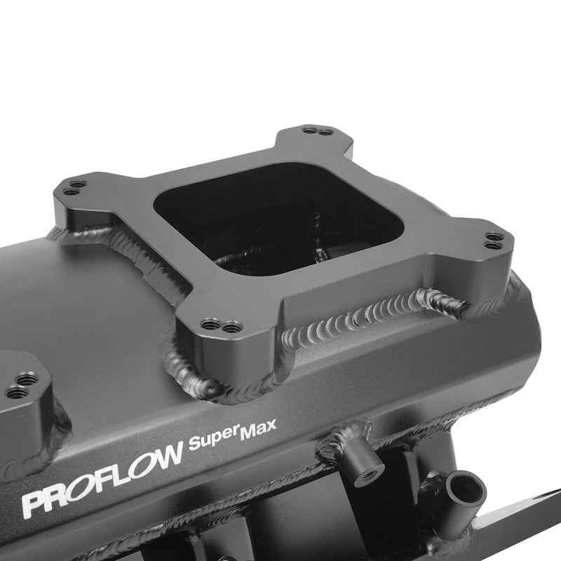 Proflow SuperMax EFI Intake Quad Manifold Kit, Fuel Rails, SB Ford 289-302W, Tunnel Ram, Fabricated Black, Dual 4150 Throttle Bodies - PFEM64243-KIT
