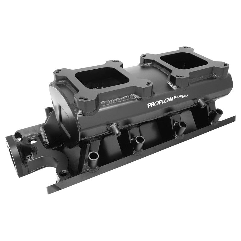 Proflow SuperMax EFI Intake Manifold w/Fuel Rails, Suit SB Ford 289-302W, Tunnel Ram, Fabricated Black, Dual 4150 Throttle Bodies - PFEM64243 PFEM64243
