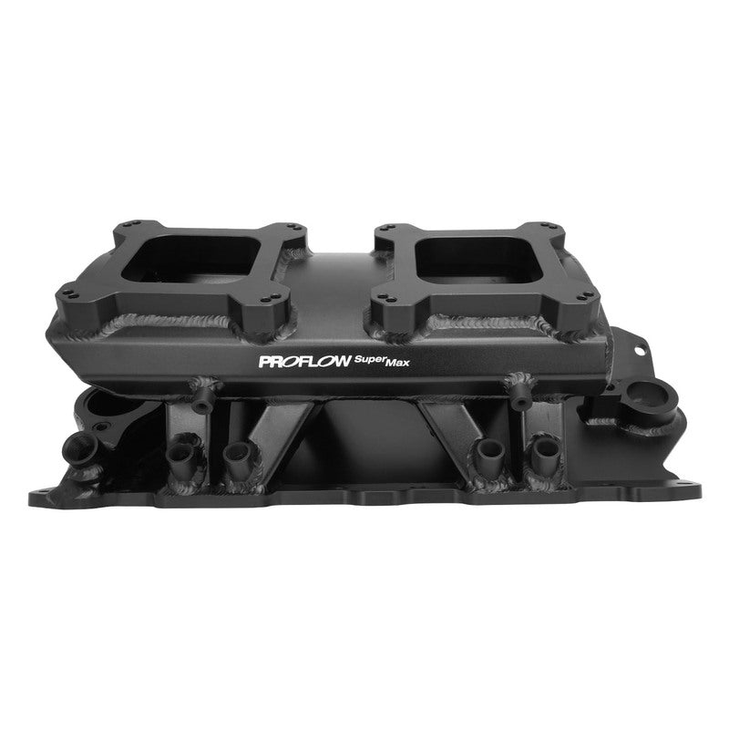 Proflow SuperMax, SB Chev, EFI Intake Manifold w/ Fuel Rails, Tunnel Ram, Fabricated Black, 4150 Throttle Body - PFEM64245