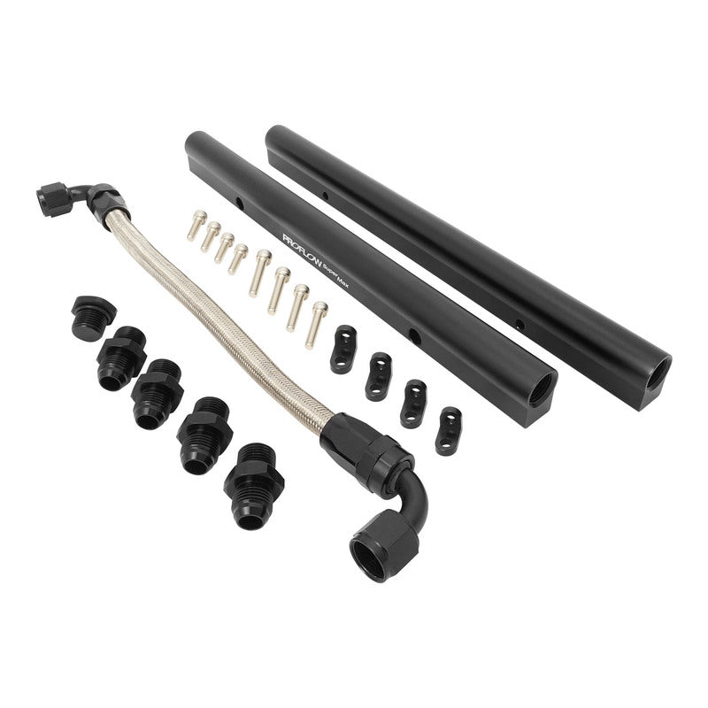 Proflow SuperMax EFI Intake Manifold With Fuel Rails, Fabricated, Black, 102mm Throttle Body, For Ford Mustang, 5.0L Coyote, Each - PFEM64293