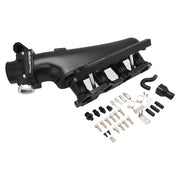 Proflow Intake Manifold Kit, For Nissan SR20 S14/S15, Fabricated Aluminium, Black, 76mm Throttle Body, Fuel Rail Kit - PFEM67520BK PFEM67520BK